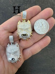 Hip Hop Iced Out American Bully Pendant Custom Real Lab Grown Diamond Sterling <b>Silver</b> Gold Plated Mens Bling Dog <b>Charm</b> Necklace - Product Image 2