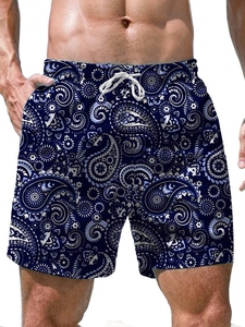 Shorts de Playa para Hombre, Casuales de Verano, con Estampado de Rayas, Elásticos en 4 Direcciones, Transpirables, de Secado Rápido, con Cintura Elástica - Product Image 5