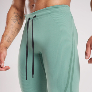 <b>Men's</b> Custom Logo Print <b>Compression</b> MMA Leggings Elastic Waist Breathable Quick Dry Full Length Sports Yoga Running <b>Tights</b> - Product Image 6