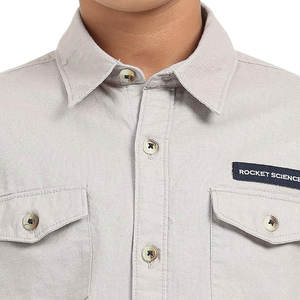 Chemise Oxford à manches longues anti-boulochage en coton de qualité supérieure Vêtements décontractés classiques personnalisables pour adolescents - Product Image 2