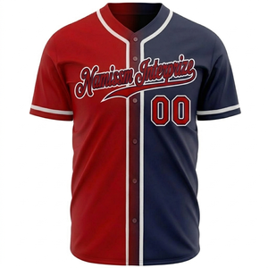 Maillot de baseball personnalisé avec corps uni et rayures simples sur les manches pour vêtements d'équipe et commandes OEM - Product Image 2