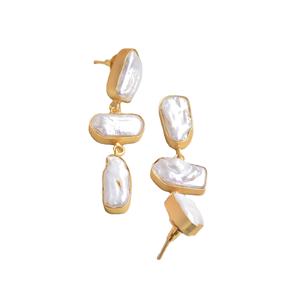 Boucles d'oreilles pendantes en laiton naturel, perles de qualité supérieure, pierres précieuses authentiques, finition plaquée or 18 carats, sans nickel, durables, export en gros - Product Image 3