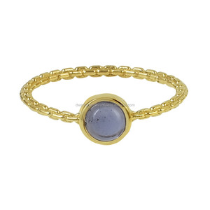 Anillo de piedras preciosas de Topacio Azul de Plata de Ley 925 de alta calidad, ajuste de bisel clásico para mujer, accesorios para fiesta de boda, joyería - Product Image 5