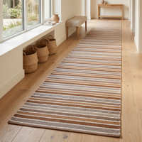 Corridoor Runner Rug Striped Natural Fiber Flat Weave Rug Rectangle Non Slip Eco-friendly Washable Custom Hallway Area Rug