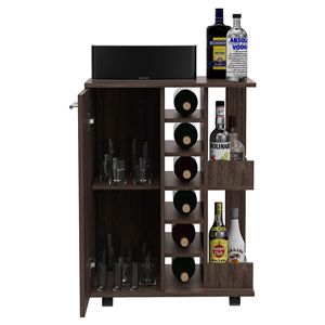 Carrello Bar Tennessee Six-Cubbies con Mobile Singolo e Due Ripiani per Conservazione Liquori - Product Image 3