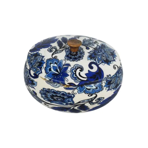 Casseroles décoratives en émail bleu et blanc, boîte à chapati, prix avantageux pour votre table à manger. - Product Image 1
