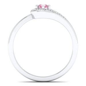 REYES Minimalist 925 Sterling Silver Pink Morganite Gemstone Rings Round Brilliant Cut 0.11 Carat Moissanite Fine Jewelry - Product Image 4