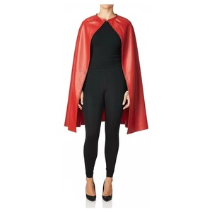 Handgefertigter Roter Leder-Umhang für Frauen Kriegerin-Prinzessin Cosplay-Kostüm Luxuriöser Superhelden-Inspirierter Kostüm-Umhang aus Kunstleder - Product Image 2