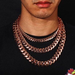 12mm Mens 925 Silver Rose Gold Cuban Link Chain High Polish Luxury <b>Statement</b> <b>Necklace</b> Heavy Curb Chain Hip Hop Jewelry for Men - Product Image 4