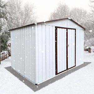 Soluzione per riporre all'aperto in metallo 6 ftx8ft bianco e color caffè - Product Image 2