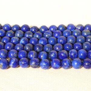 ลูกปัดลาพิส ลาซูลีธรรมชาติคุณภาพ AAA สีน้ำเงินเข้ม ขนาด 4 มม. ถึง 13 มม. 1 เส้น ยาว 15 นิ้ว สำหรับทำเครื่องประดับ PANJSHIR GEMS - Product Image 2