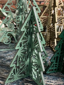 Multicolor Metal Christmas <b>Tree</b> Shape Decorative Showpiece Perfect For Home Office Party And Festive Workspace Table Decoration - Product Image 2