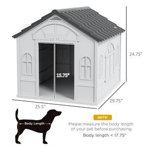 Cuccia Rettangolare Grigia per Cani di Piccola/Media Taglia, Resistente all'Acqua, per Interni/Esterni, Facile da Installare, Arredo per Animali Domestici - Product Image 3