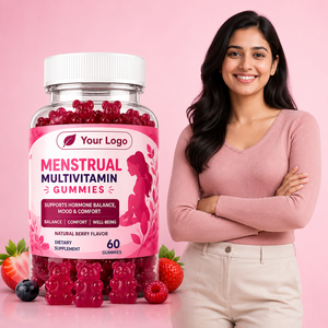Gomitas Mensuales para Mujeres con Vitamina B6, B12, Zinc y Ácido Fólico, Producto de Gomitas Masticables con Sabor a Frutas y Empaque con Etiqueta Personalizada - Product Image 1