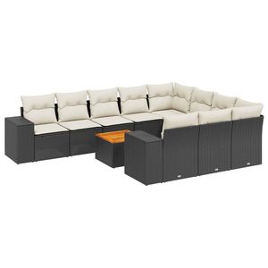 Ensemble de canapés de jardin blanc crème et noir - Product Image 2