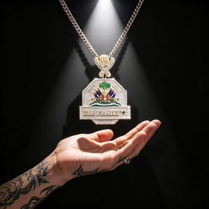Pendentif de fête pour homme en argent sterling, avec serti clos, lettre et motif de dessin animé, entièrement serti de moissanite VVS, style Hip Hop, livraison rapide - Product Image 4