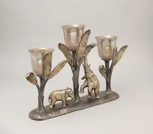 High Quality Beautiful Glass & Metal T <b>Light</b> Holders for Diwali & Christmas Festival Votive Table Centerpiece - Product Image 6