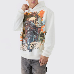 Sweat-shirts à capuche imprimés en coton mélangé pour homme, de haute qualité, 220 g/m², pour l'hiver - Product Image 1