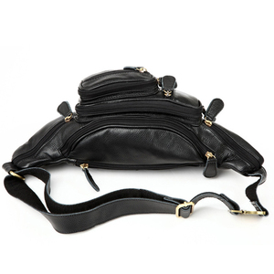 Fully Customisable Genuine Leather Waist Bag Unisex Multi-PocketZipper Closure Adjustable Strap Daily Use Fanny Packs - Product Image 2