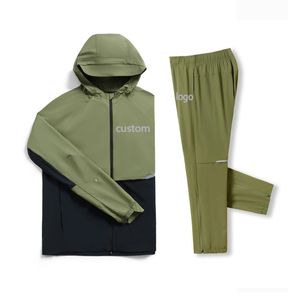 Chándal Unisex Negro Cortavientos con Capucha y Cremallera Frontal, Estampado Deportivo, Corte Regular, 100% Nailon, Ropa de Verano de Secado Rápido - Product Image 2