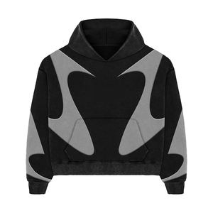 OEM Winter Plus Size Breathable Hooded Sportswear Jogger Suits Unisex Solid Fleece Loose Fit Polyester/Cotton - Product Image 2