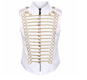 Veste de parade pour homme, style Hussard médiéval Steampunk, pour tambourinier de fanfare, costume de cosplay, 100% coton - Product Image 3