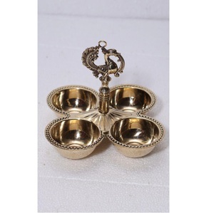 Traditional Brass Diya ZE740 ZARA ENTERPRISES Round Industrial for Bedroom Home Temple Oil <b>Lamp</b> Decor Gifts Leaf - Product Image 5
