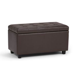 Cosmopolitan Chocolate Brown <b>Storage</b> Ottoman Stylish <b>Stool</b> with Hidden <b>Storage</b> Space - Product Image 1