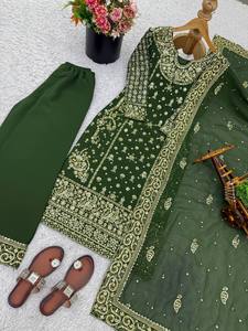 Dernière tenue de créateur en faux georgette lourd avec broderie et travail de sequins, salwar kameez au prix le plus bas, achat en ligne en Inde - Product Image 5