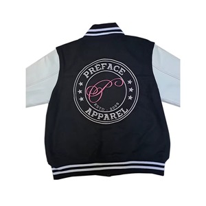 Custom Embroidered Varsity <b>Leather</b> <b>Jacket</b> <b>Men</b> Wool Body Cowhide Sleeves Letterman OEM ODM Factory Sample Service Available - Product Image 4