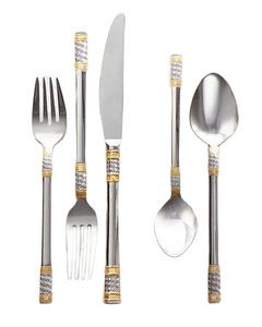 Juego de cubiertos de acero inoxidable de calidad minimalista Premium, juego de cubiertos elegante con acabado de grado alimenticio para accesorios de cocina - Product Image 1