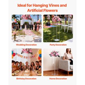 10 Pezzi Colonne Acriliche da 31,5 Pollici per Fiori, Espositori Floreali Cilindrici Cubici per Matrimoni, Supporti Floreali per Matrimoni - Product Image 6