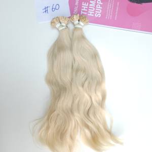 Haute qualité 100% kératine vietnamienne pointe plate Extensions de cheveux blonds vague profonde lâche et vague naturelle luxe prix de gros - Product Image 6