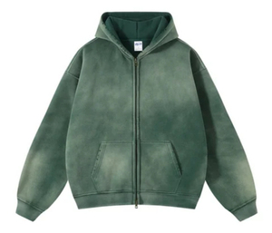 เสื้อฮู้ดซิปสีฟ้าอ่อนสำหรับผู้ชาย ผ้าฝ้าย 100% ทรงปกติ สวมใส่สบายๆ สไตล์ฤดูใบไม้ร่วง เสื้อฮู้ดซิปสำหรับผู้ชาย - Product Image 3