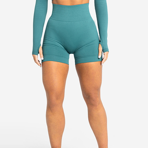 Shorts de sport pour femmes, personnalisables avec logo OEM, respirants, séchage rapide, taille mi-haute élastique, pour l'été, la course et la gym - Product Image 1
