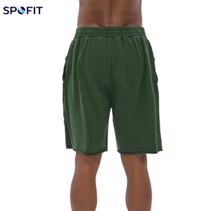 Pantalones Cortos de Hombre Tallas Grandes, Estilo Jogger, Lavado Ácido, Personalizados, de Alta Calidad, Streetwear, de Algodón Desgastado por el Sol, con Cordón Ajustable - Product Image 4