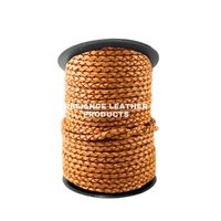 Cordon en cuir tressé rond brun Reliance Leather Products pour la fabrication de bracelets et la création de bijoux