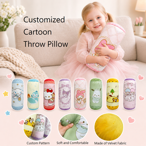 Custom Cartoon Cuddle <b>Pillow</b> Soft Velvet Throw Cushion for Kids Reading <b>Bed</b> Rest Sofa - Product Image 1