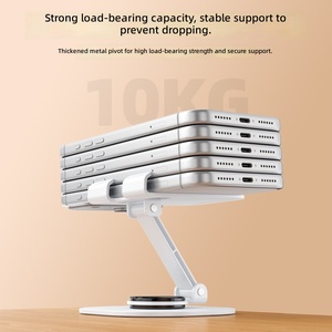 Aluminum Alloy 360° Rotatable Phone <b>Stand</b>, Height Adjustable Metal <b>Desktop</b> Holder for Cell Phones Pad & All Tablets - Product Image 4