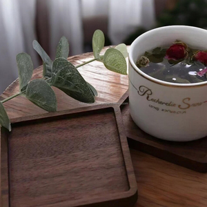 Vente en gros sous-verre carré en bois de noyer pour le thé le café sous-verre en bois naturel sous-verre en bois ensemble de tapis et de tampons pour la maison - Product Image 2