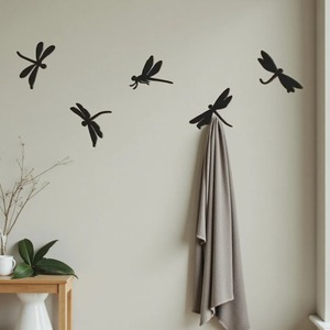 Gancho Decorativo de Metal Negro con Forma de Libélula, Colgador de Pared Multiusos, Ideal para el Hogar, la Oficina y la Habitación de los Niños, de la India - Product Image 4