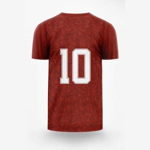 Maillot de football pour homme à col en V géométrique orange, manches courtes, en polyester respirant, uniforme de football toutes saisons - Product Image 3
