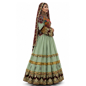 Vestidos de novia afganos kuchi vintage hechos a mano de alta calidad a bajo precio y con MOQ bajo. Hermosos vestidos afganos kuchi. - Product Image 2