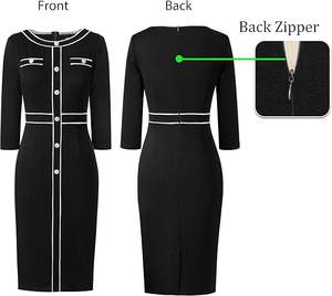 Robe longue sportive élégante vintage à col en V pour femme – Coupe ajustée avec logo personnalisé et badge - Product Image 4