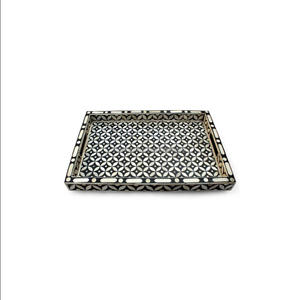 Meilleure qualité nouveau plateau de service en incrustation d'os design en zigzag Inde plateau de texture oeil de dragon décoratif écologique articles tendance pour - Product Image 1