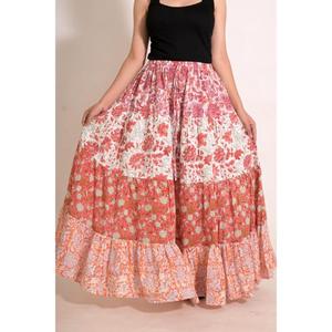 Handmade Breathable Eco-Friendly Cotton <b>Patchwork</b> Wrap Long Maxi <b>Skirt</b> Boho Festival Indian Hippie Casual Women's Clothing - Product Image 1