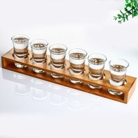 Ensemble de verres à shot pour dégustation de tequila, plateau de service festif, mini-set de verres avec support en fer pour bar à domicile