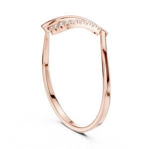 Anillos de oro macizo de 14k para mujer con diseño minimalista de diamantes de talla redonda y forma de espiga, ideales para regalo, compromiso, aniversario o boda. - Product Image 6