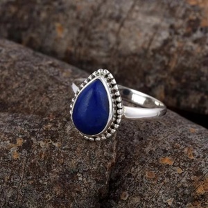 Anillo de lapislázuli de moda más vendido, anillo apilable hecho a mano de estilo bohemio de Plata de Ley 925, joyería al por mayor, precio de fábrica - Product Image 5