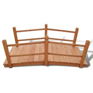 Pont de jardin en bois naturel durable de taille moyenne, structure de jardin en bois massif - Product Image 2